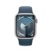 Apple Watch Series 9 45mm Silver Aluminum Case Storm Blue Sport Band ЕСТ