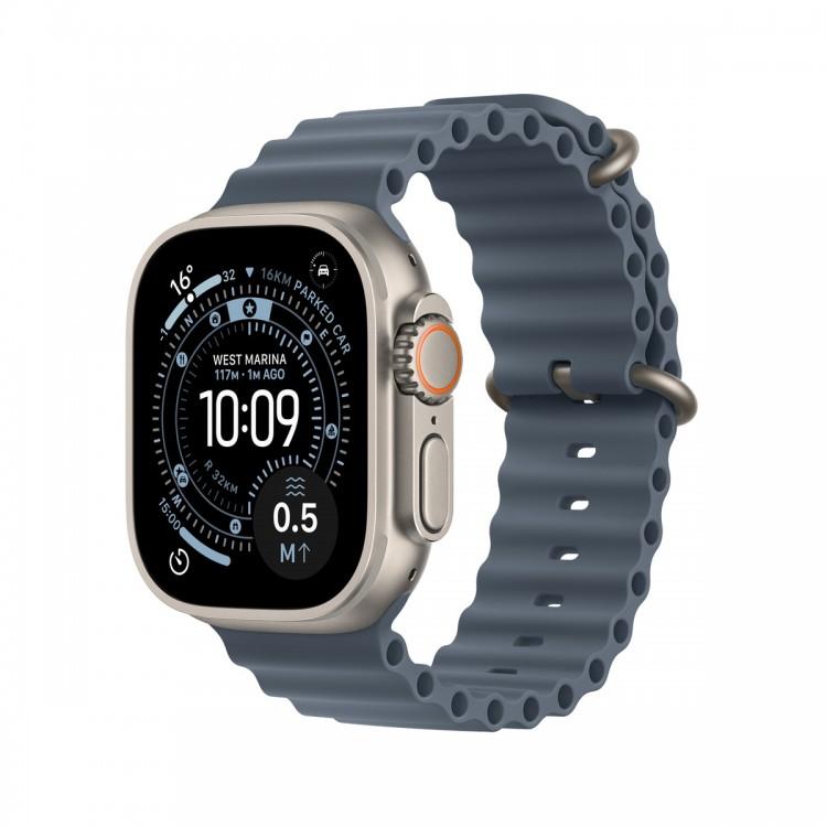 Apple Watch Ultra 3 49mm Natural Titanium Case Anchor Blue Ocean Band ЕСТ