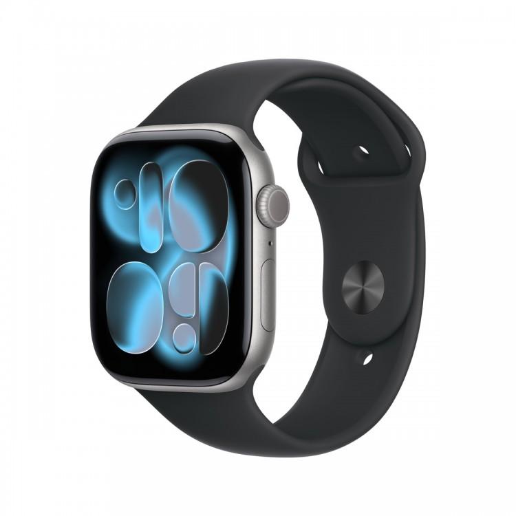 Apple Watch Series 11 46mm Space Gray Aluminum Case Black Sport Band ЕСТ